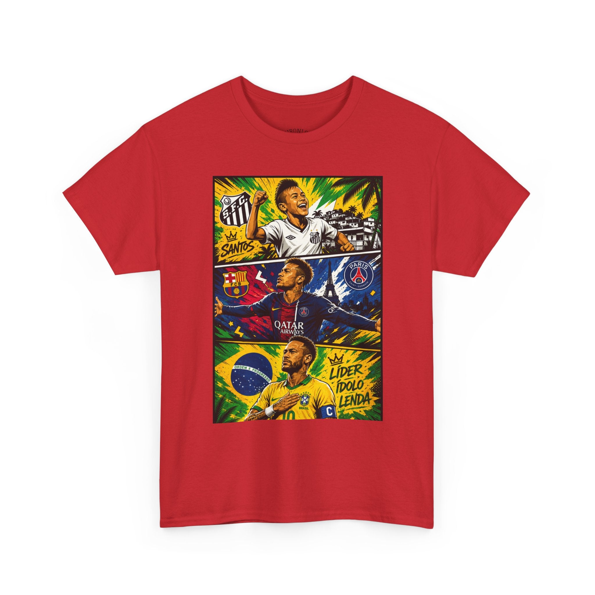 Soccer Legends Graphic Tee – Brazil & World Stars Collage