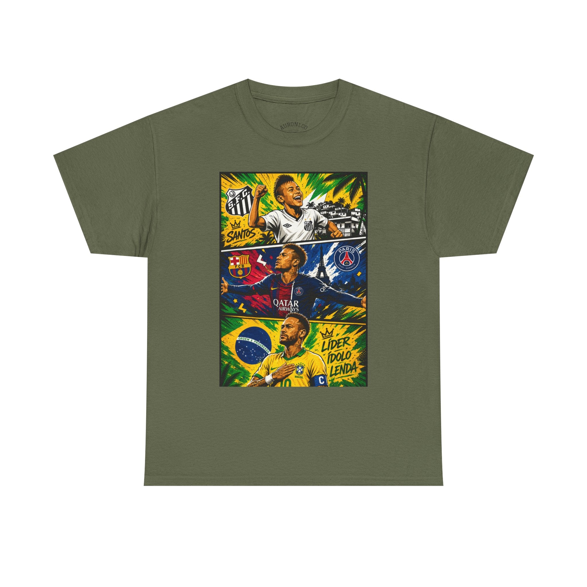Soccer Legends Graphic Tee – Brazil & World Stars Collage