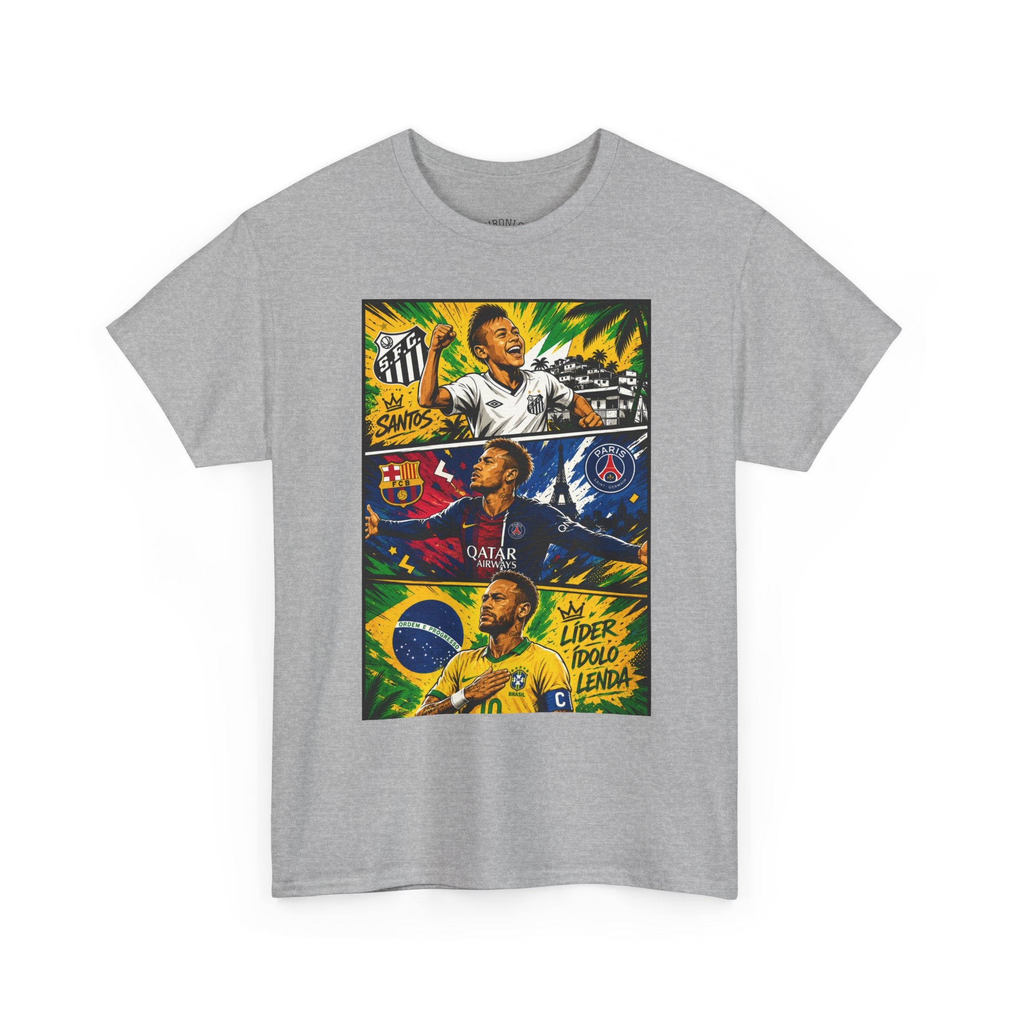Soccer Legends Graphic Tee – Brazil & World Stars Collage