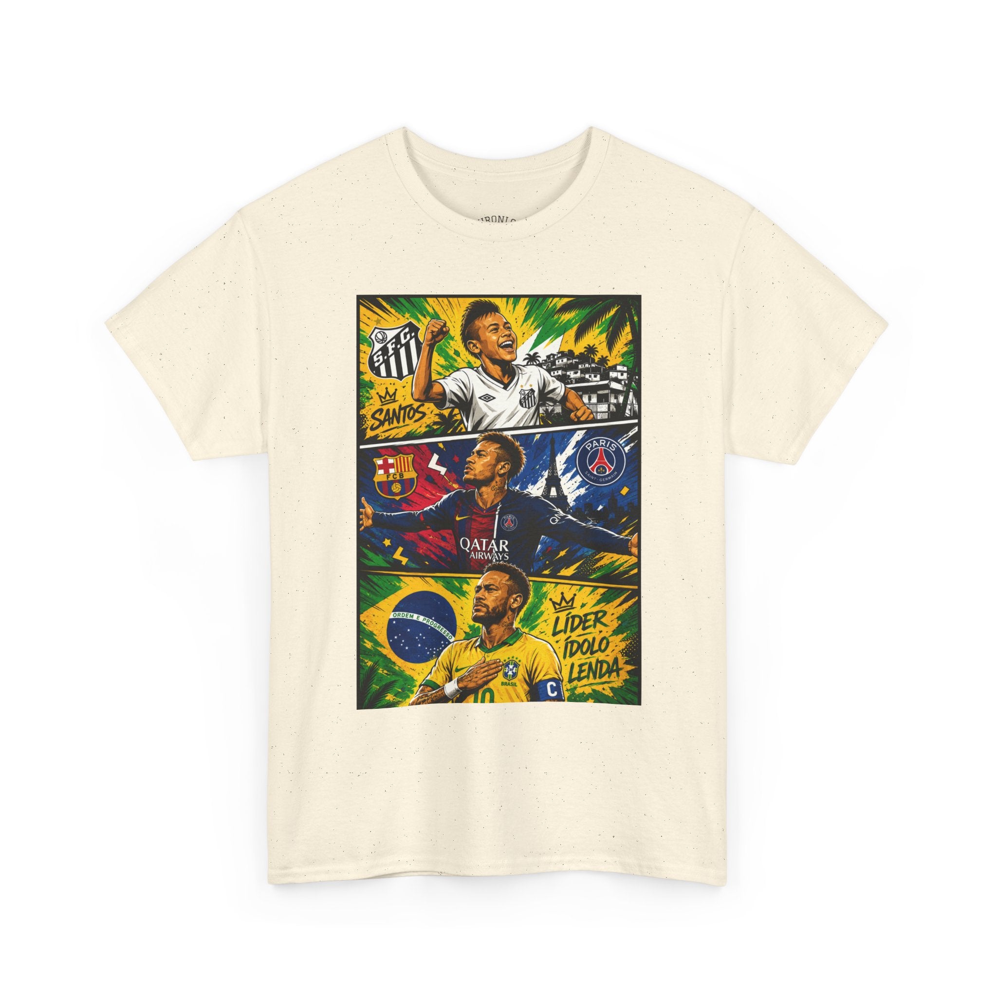 Soccer Legends Graphic Tee – Brazil & World Stars Collage