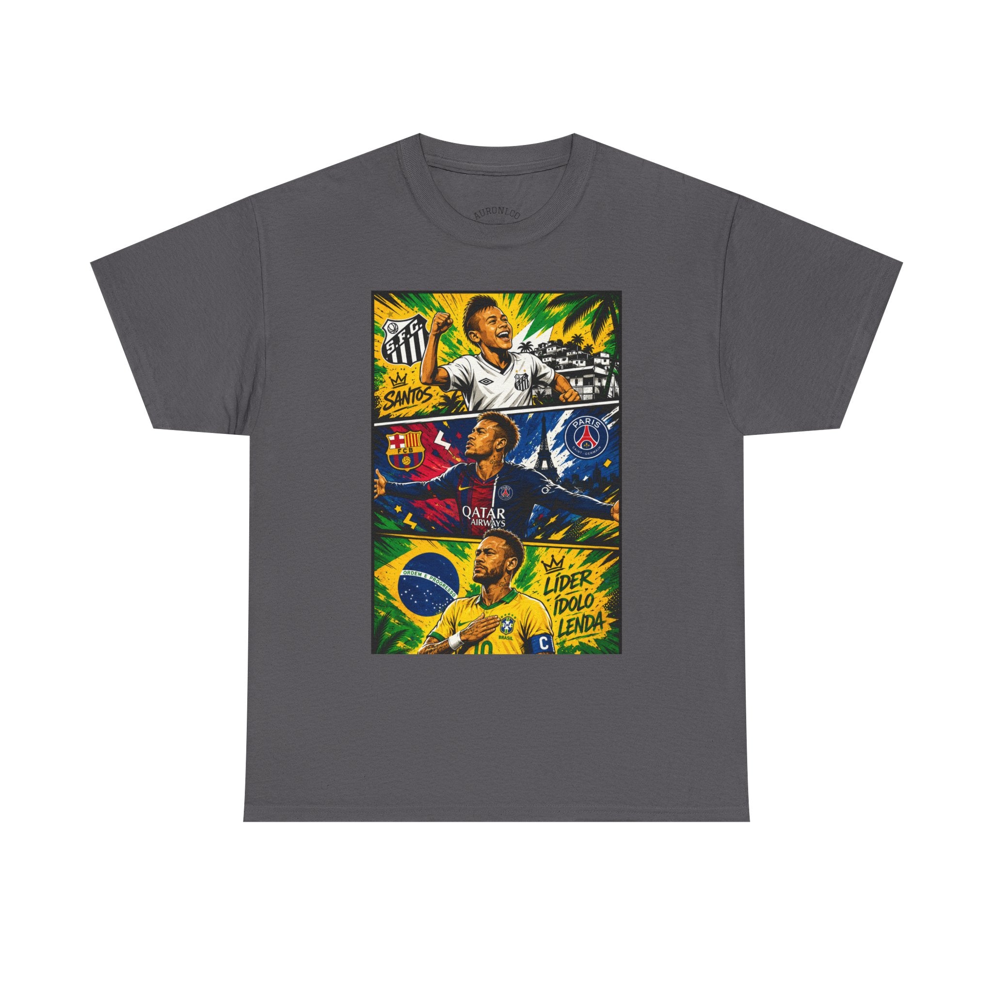 Soccer Legends Graphic Tee – Brazil & World Stars Collage