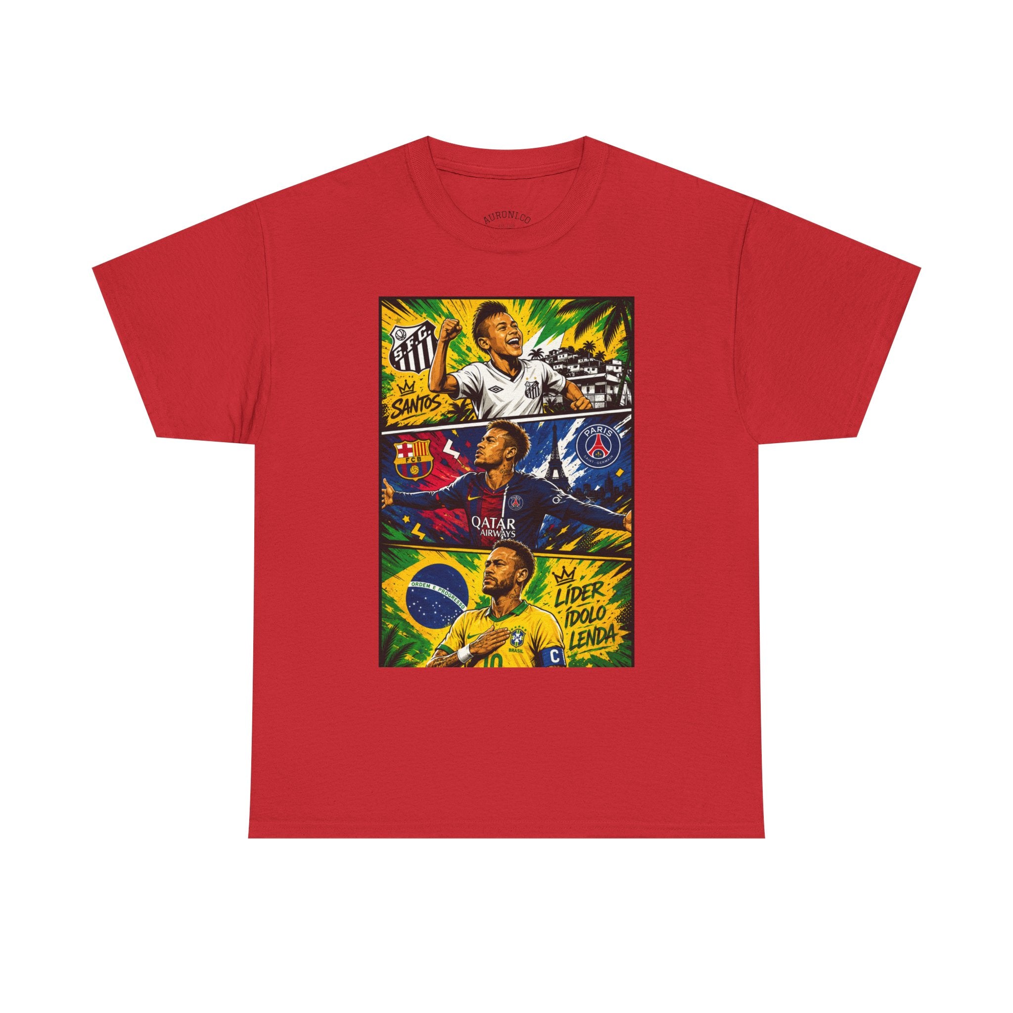 Soccer Legends Graphic Tee – Brazil & World Stars Collage