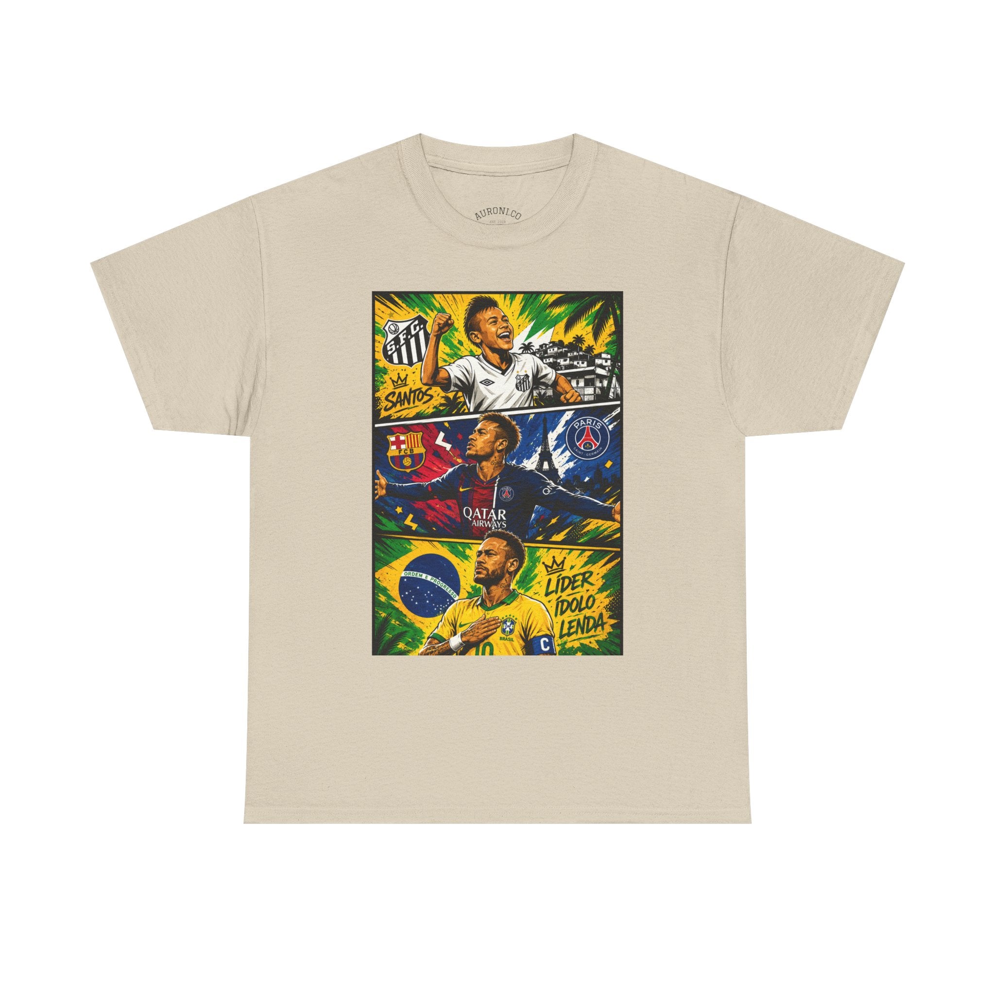 Soccer Legends Graphic Tee – Brazil & World Stars Collage