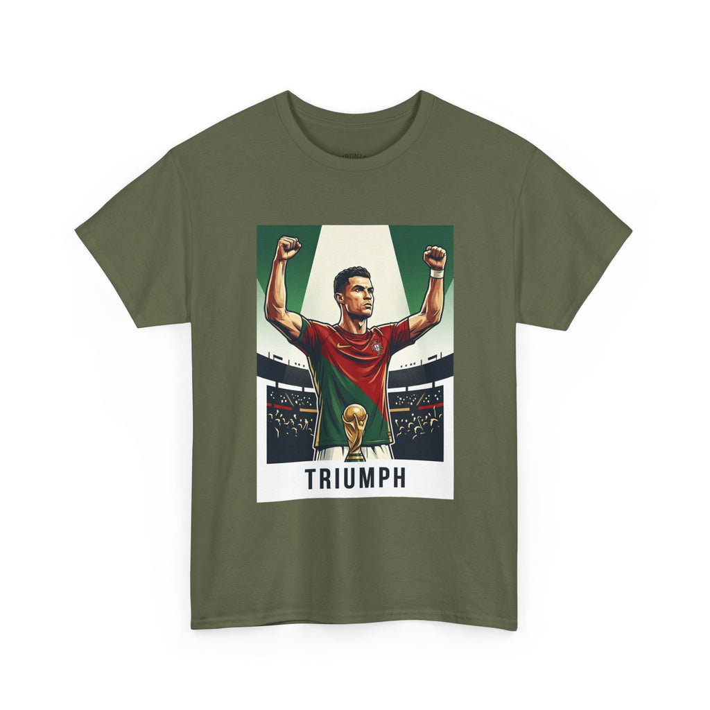 Triumph Soccer Tee — 'Triumph' Front Graphic & 'Progress Over Perfection' Back