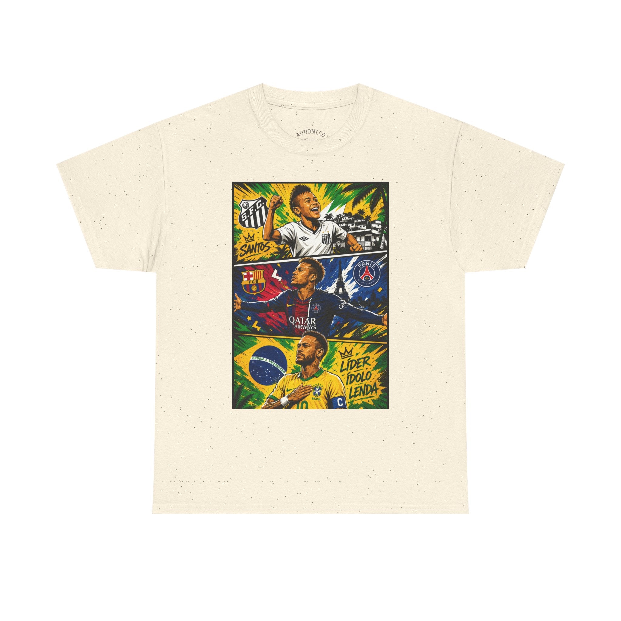 Soccer Legends Graphic Tee – Brazil & World Stars Collage