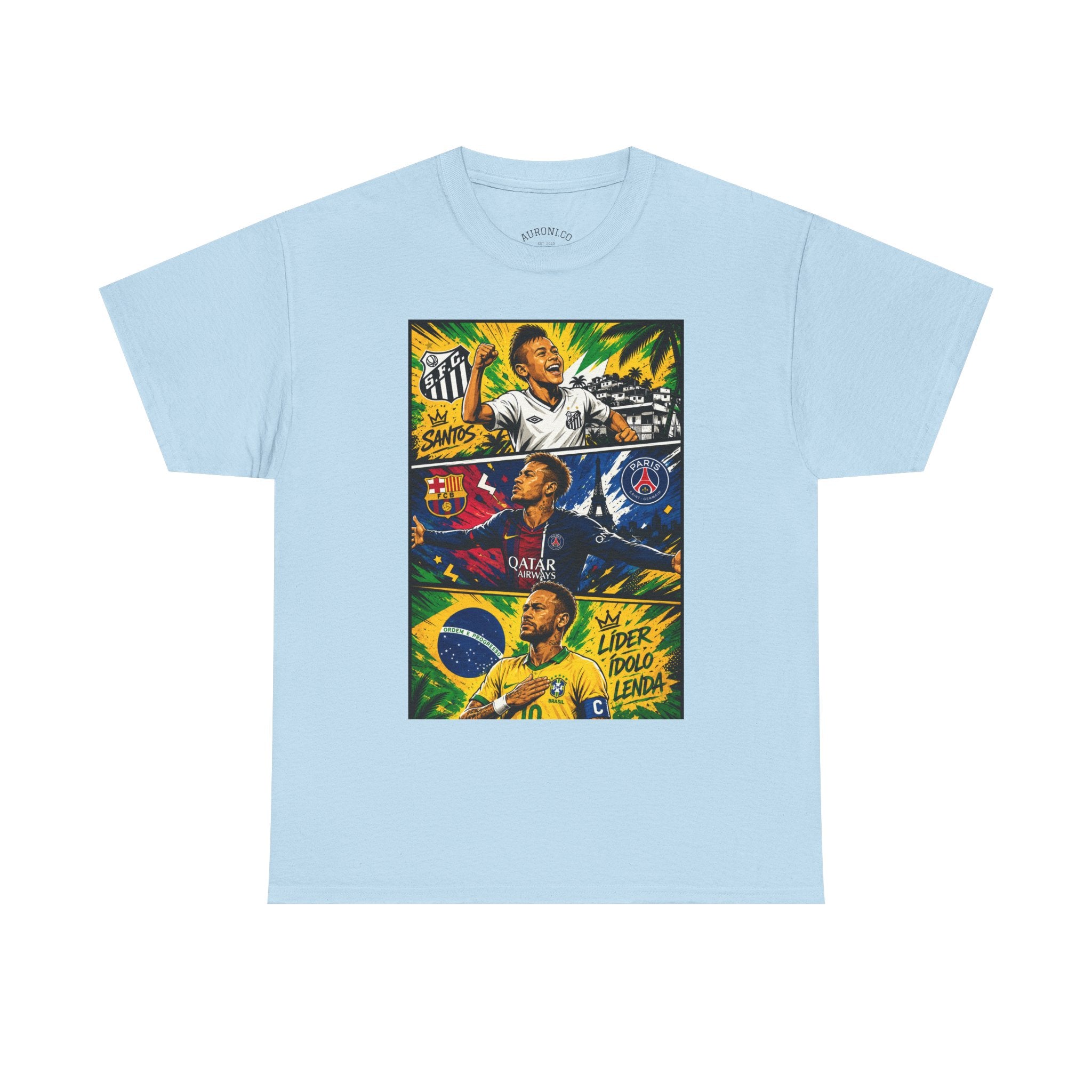 Soccer Legends Graphic Tee – Brazil & World Stars Collage
