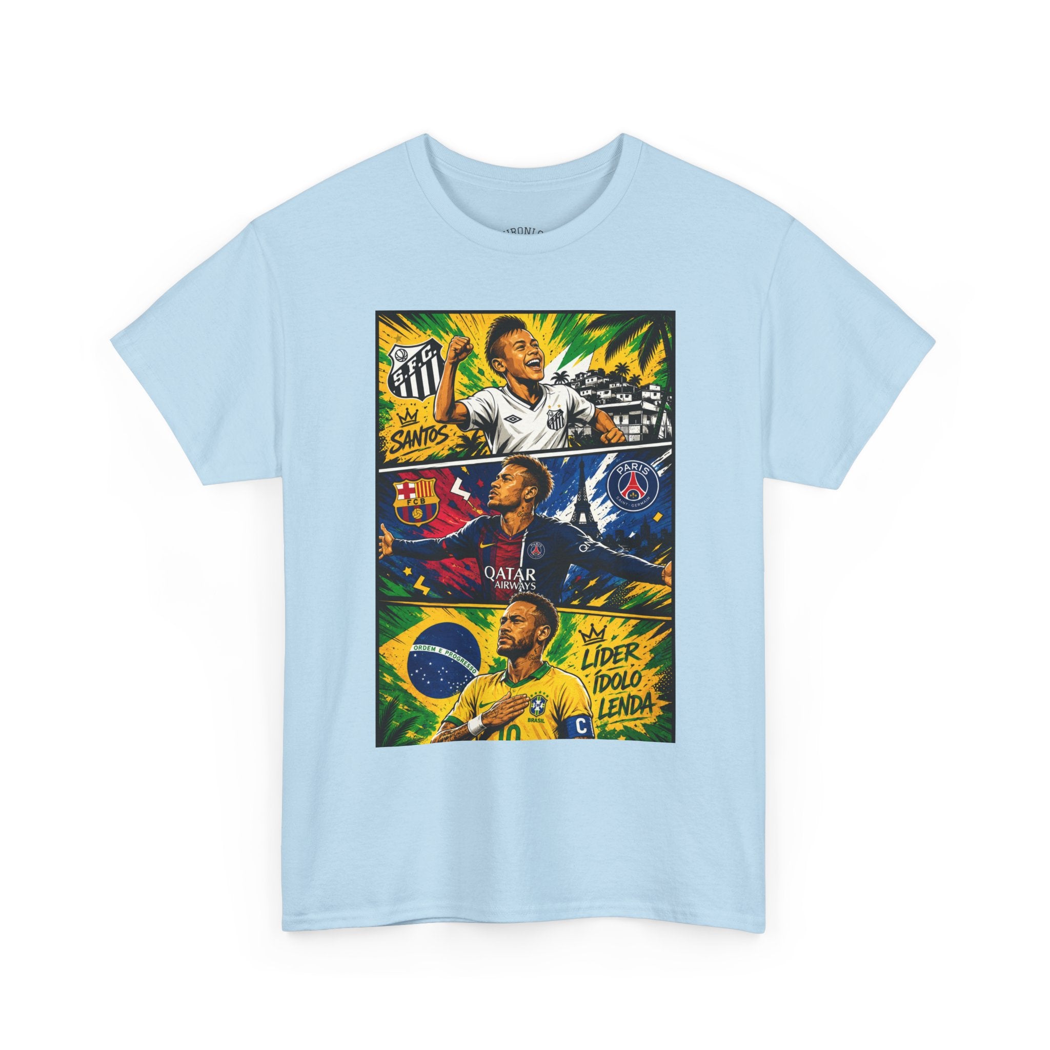 Soccer Legends Graphic Tee – Brazil & World Stars Collage
