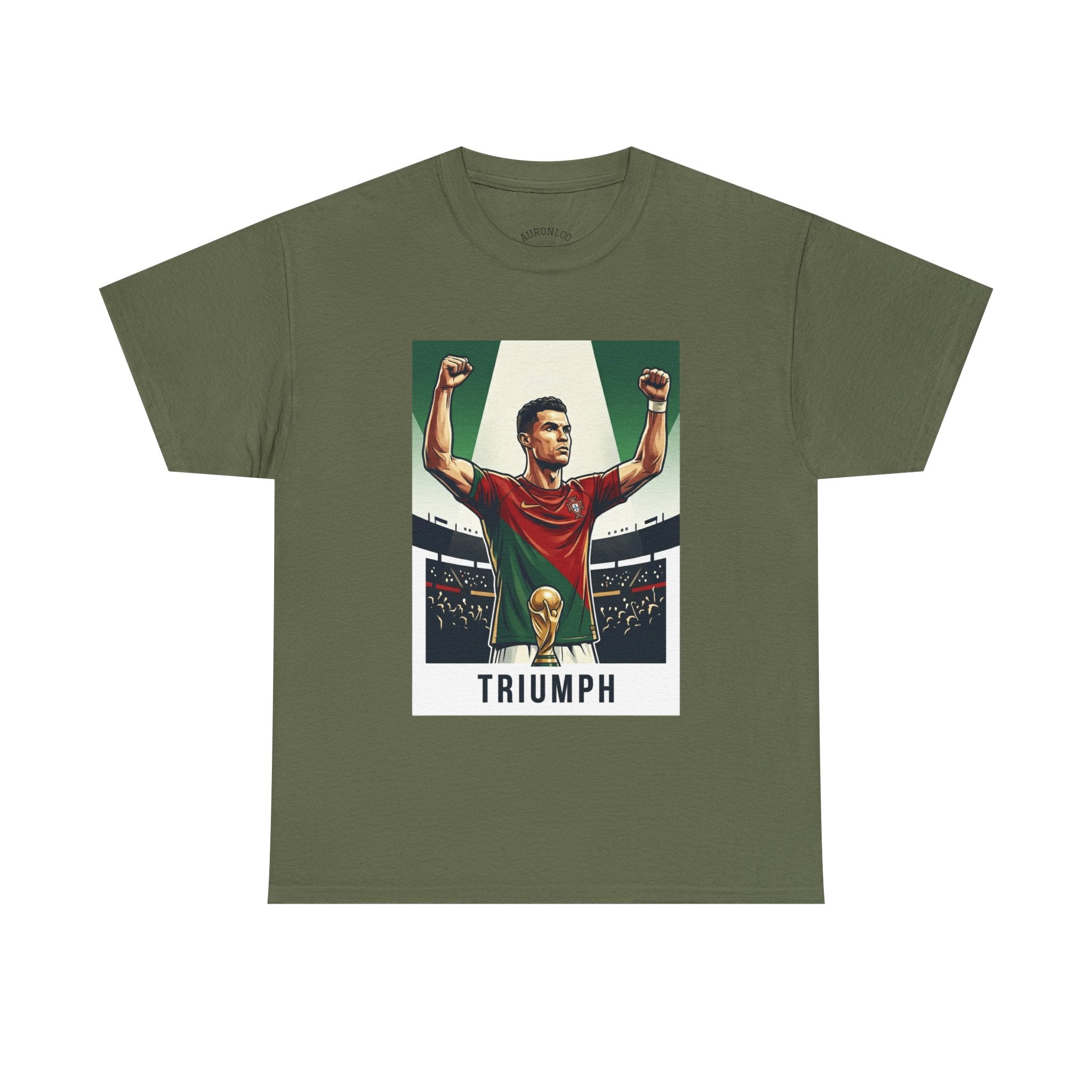 Triumph Soccer Tee — 'Triumph' Front Graphic & 'Progress Over Perfection' Back