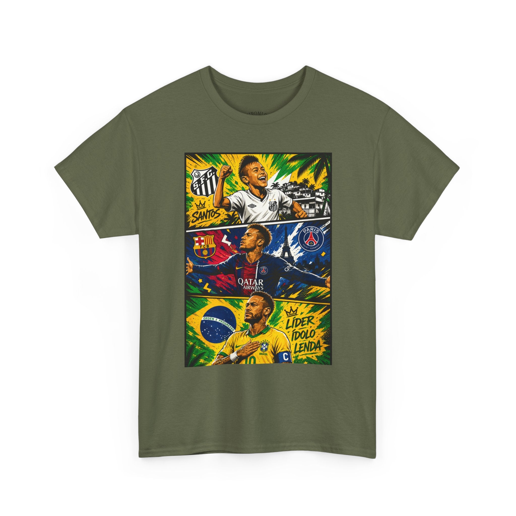 Soccer Legends Graphic Tee – Brazil & World Stars Collage