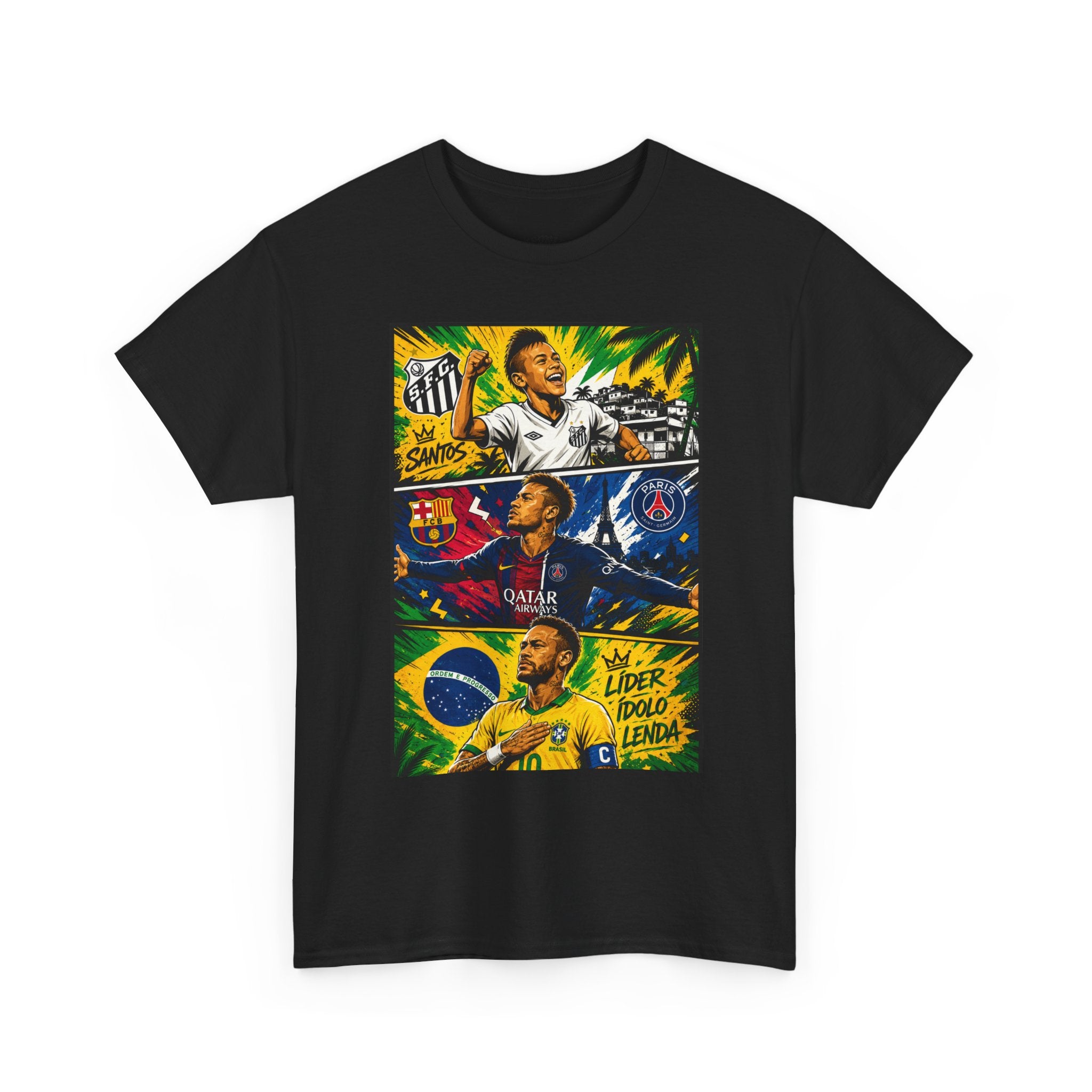 Soccer Legends Graphic Tee – Brazil & World Stars Collage