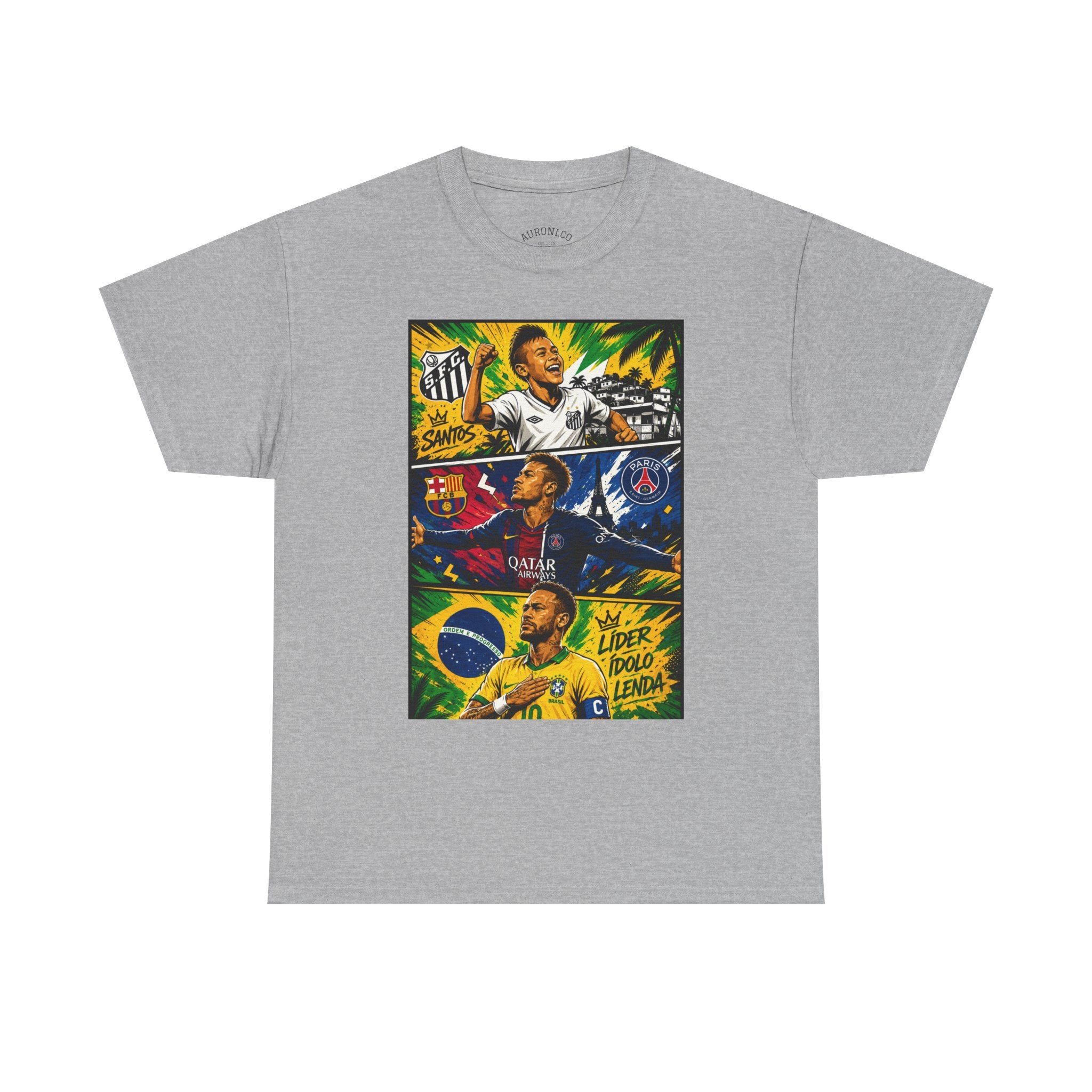 Soccer Legends Graphic Tee – Brazil & World Stars Collage