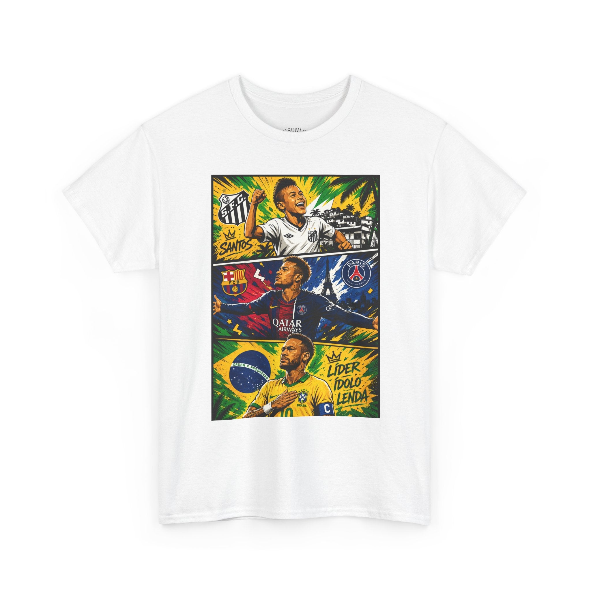 Soccer Legends Graphic Tee – Brazil & World Stars Collage