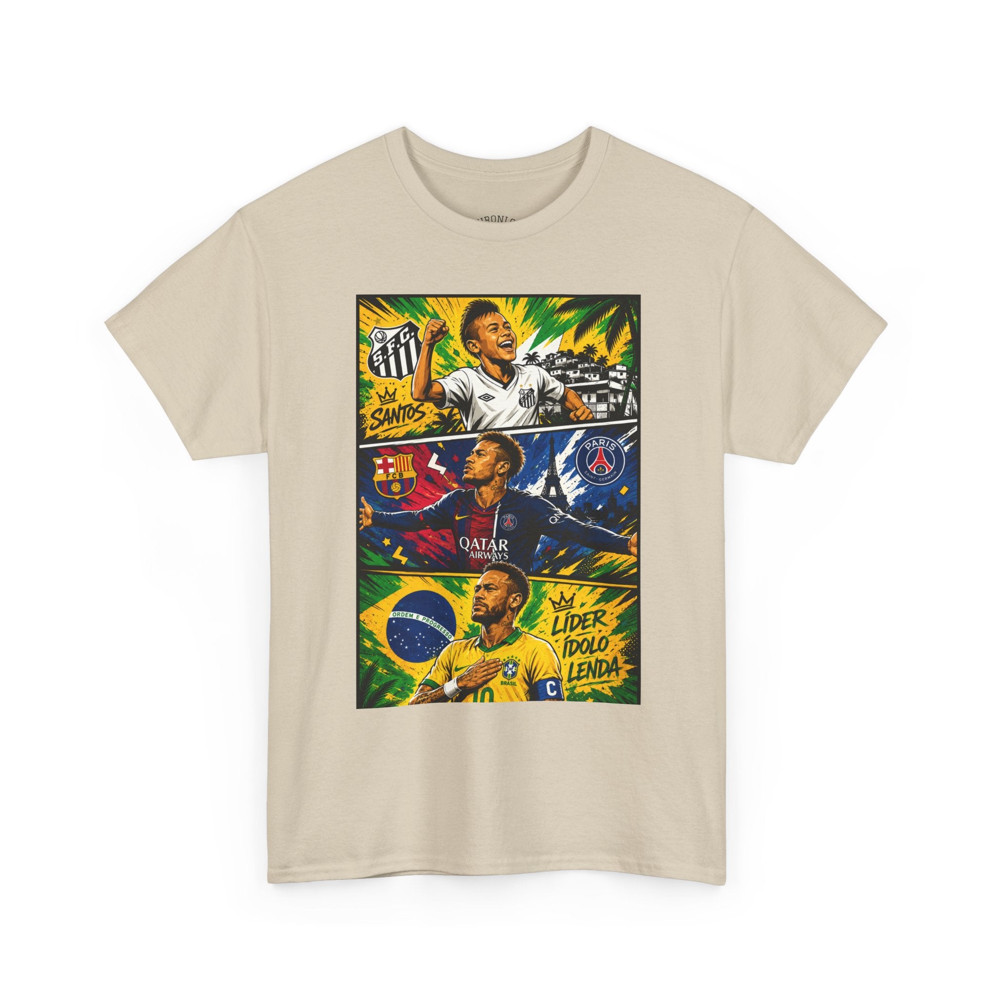 Soccer Legends Graphic Tee – Brazil & World Stars Collage
