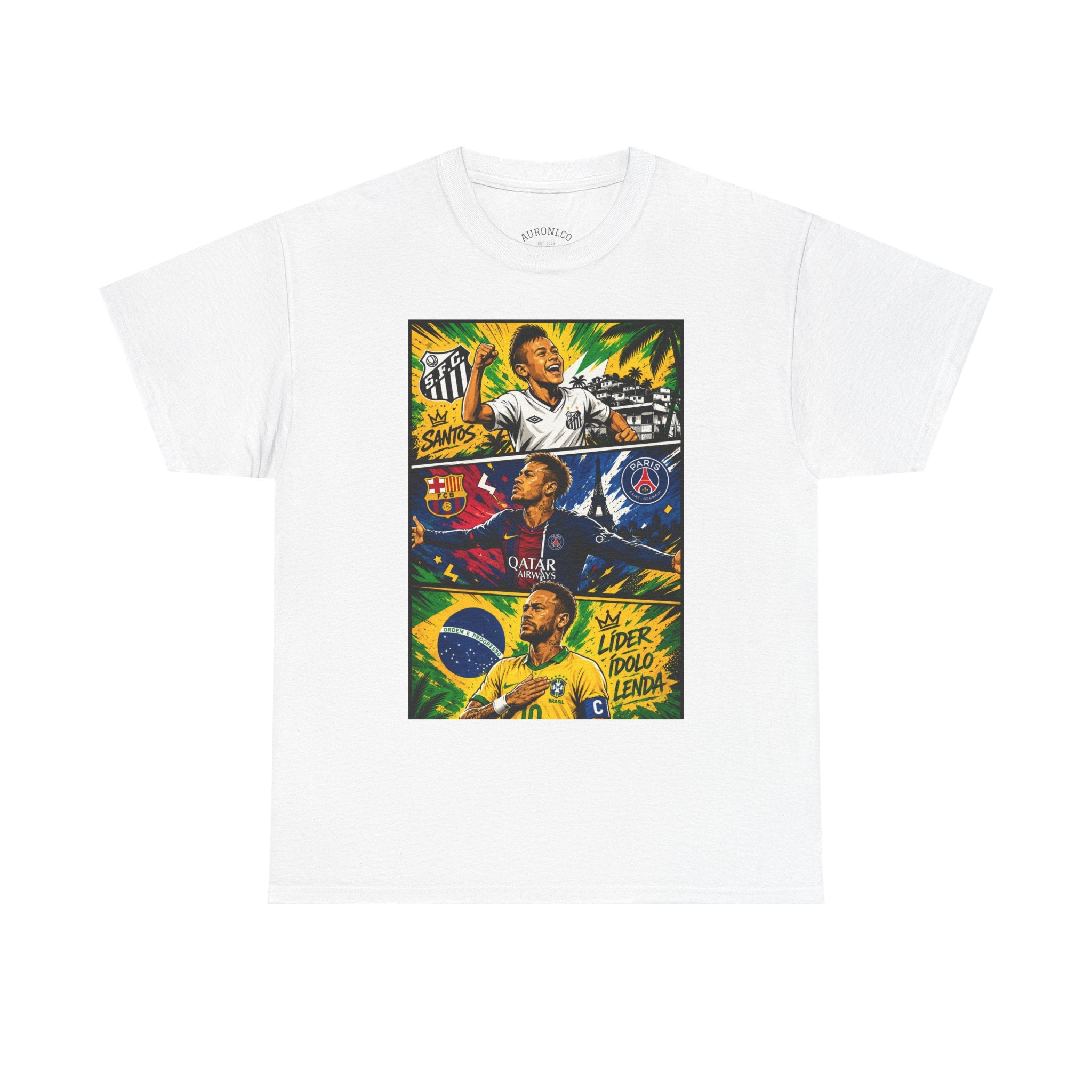 Soccer Legends Graphic Tee – Brazil & World Stars Collage