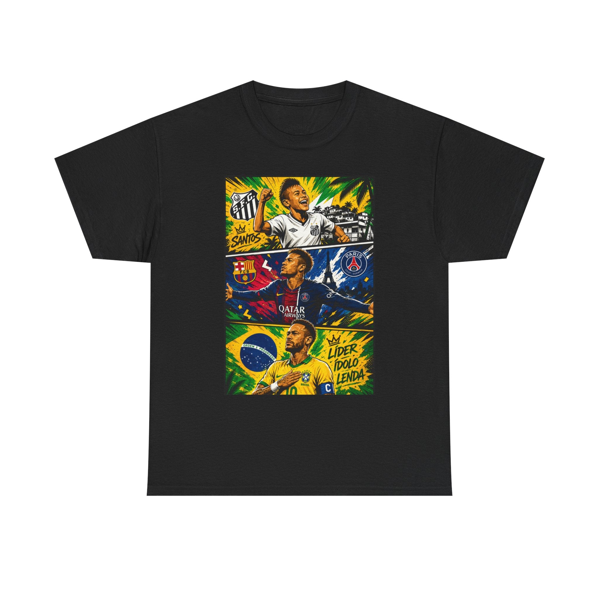 Soccer Legends Graphic Tee – Brazil & World Stars Collage