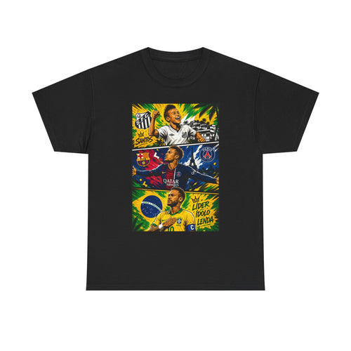 Soccer Legends Graphic Tee – Brazil & World Stars Collage